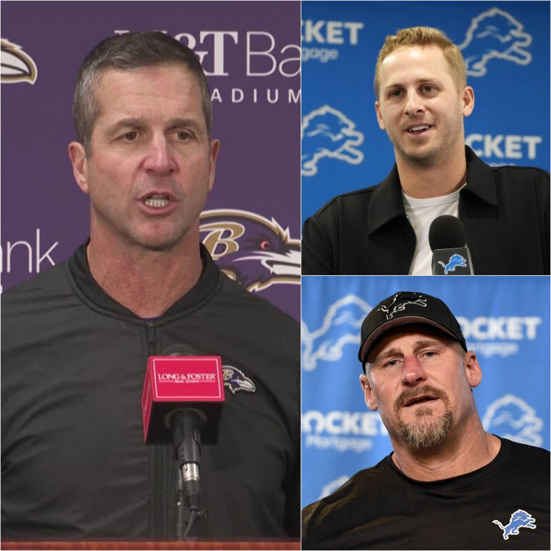 BREAKING: Dan Campbell explodes after Lions' 38-30 win over Ravens: Jared Goff destroys Baltimore defense, referees controversial, Harbaugh upset when faced with questions about team's collapse.