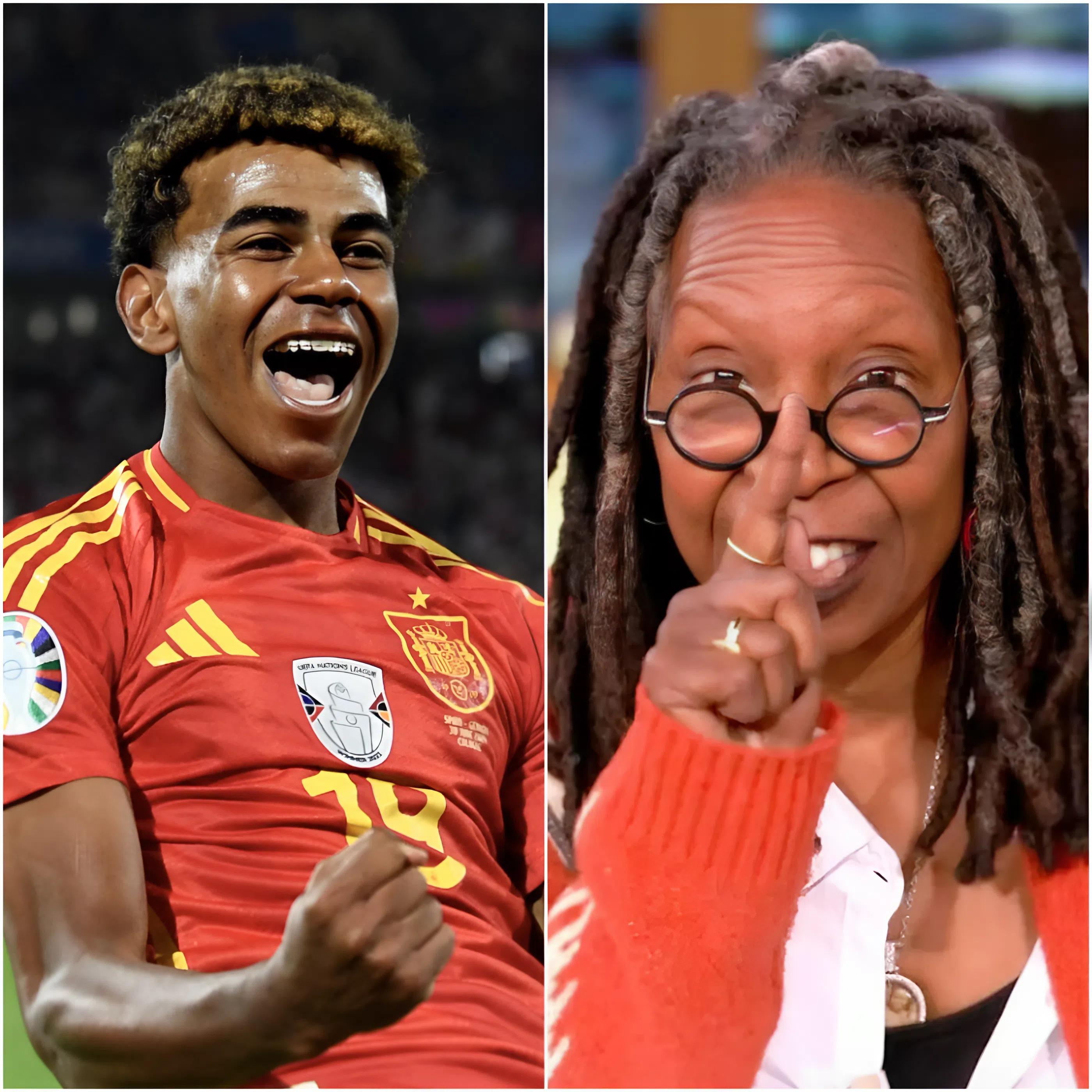 🔥 “He doesn’t deserve my respect,” declared Whoopi Goldberg categorically, immediately creating a tense atmosphere. She showed indifference toward the brilliant achievements of Lamine Yamal, who has brought glory to Spain. Just ten minutes after the show ended, Yamal posted a brief ten-word comment so sharp that it left Whoopi Goldberg embarrassed and sparked a wave of outrage on social media.