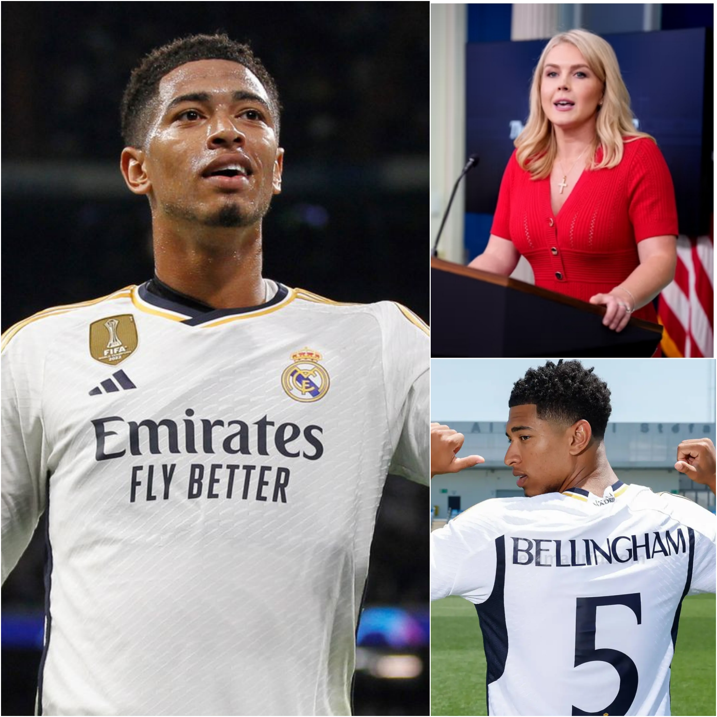 “SIÉNTATE, BARBIE. ¡NO ERES MÁS QUE UNA ‘MARIONETA’ DE T.R.U.M.P!” 😠 Jude Bellingham humilla sin piedad a Karoline Leavitt en plena transmisión en directo, después de que ella acusara al Real Madrid de manipular LaLiga y la Champions League 2025 con múltiples partidos amañados, además de burlarse diciendo que Bellingham no merecía el premio al Mejor Jugador de la UEFA 2024. Con solo diez palabras afiladas como una cuchilla, Bellingham dejó a Karoline completamente muda, incapaz de responder.