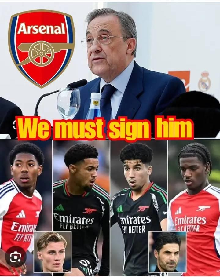 BREAKING NEWS ‼️: “From what I’ve seen I think he’s better than Estevao Willian and Lamine Yamal, We are ready to sign him at all costs…He’s just like Christiano Ronaldo”: Real Madrid president Florentino Perez confirms Real Madrid have budget £211M for Arsenal young talent. FLORENTINO PEREZ IS IMPRESSED BY ARSENAL TEENAGER. FULL STORY LINK 👇👇
