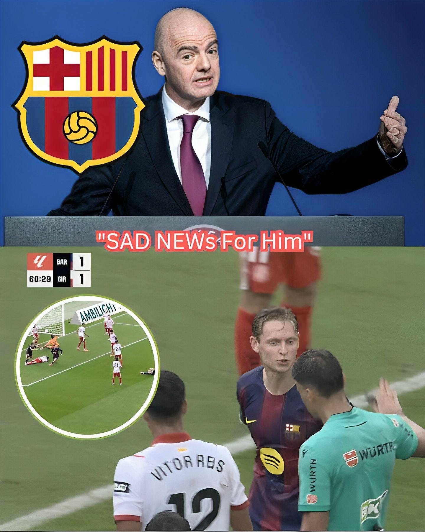 Breaking News: FIFA has officially announced the dismissal of the officials and referees from the recent Barcelona vs Girona match. This decision comes after Referee Gil Manzano disallows Barça’s Goal due to a possible foul!. Justice has been served for Barcelona, and this sets a strong example for other referees to maintain fairness and integrity in the game. FULL STORY LINK IN COMMENT SECTION 👇👇👇