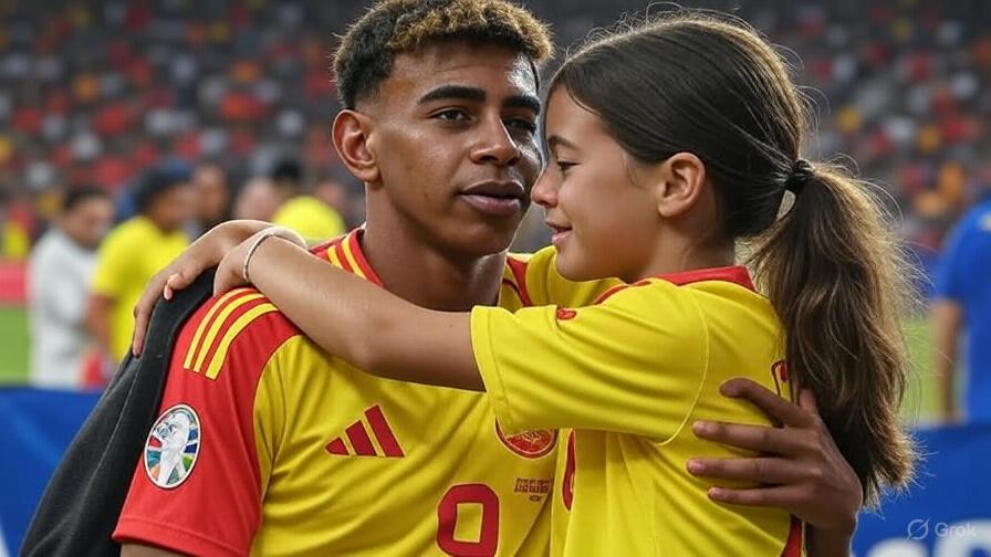 Lamine Yamal suddenly approached a 13-year-old girl who had been saving every penny for months just to see him play live. He gave her a warm smile, a big hug, and a kind message. But it was the unexpected gesture that followed that made the entire stadium rise to its feet, applauding with excitement!