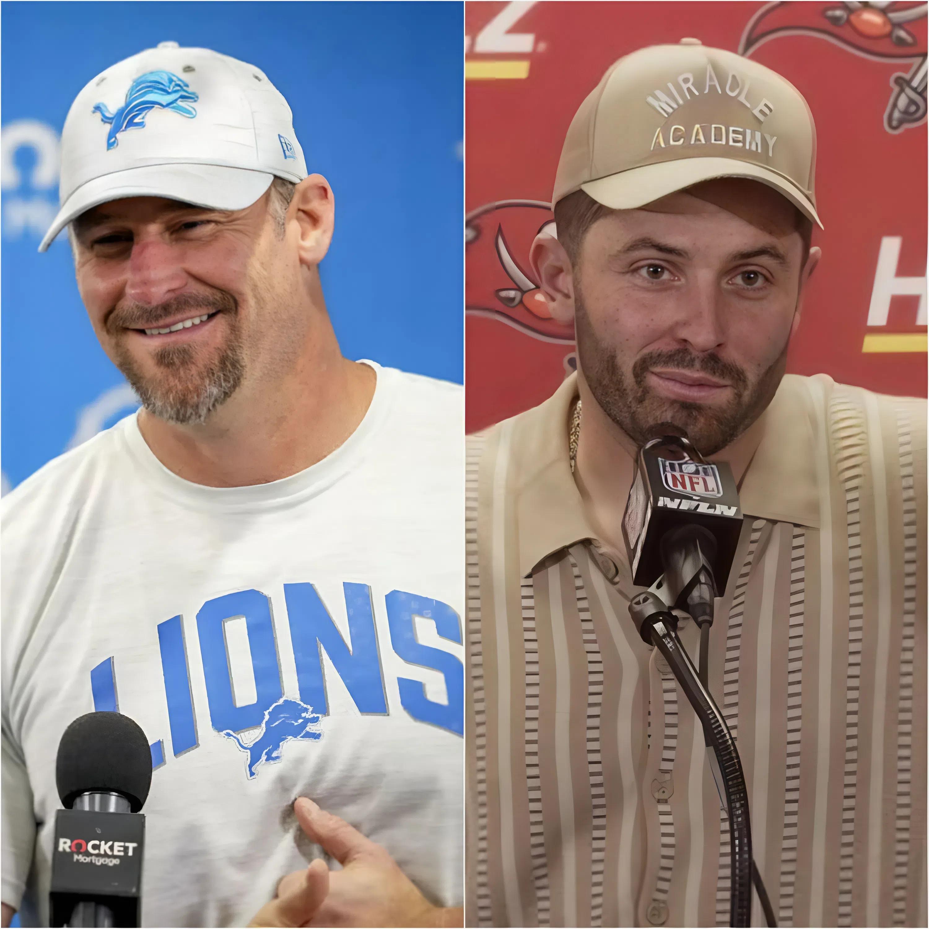 Tension before the game: Dan Campbell sends harsh message to Baker Mayfield right at Ford Field – Bold live response sends NFL fans crazy!