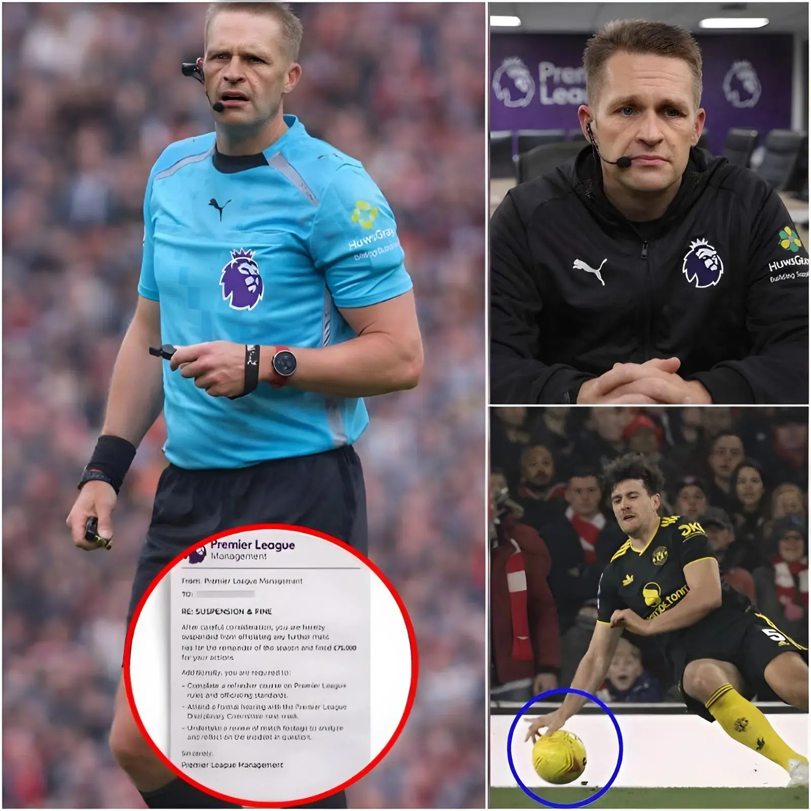 🔴🚨 “ONE MATCH – ONE HISTORICAL SENTENCE.” 👉 Referee Craig Pawson, who officiated the match between Arsenal and Manchester United, received an EXTREMELY SEVERE disciplinary action after a series of serious violations. 🔴 An unprecedented sentence in Premier League history... Read the full story in the comments 👇 - Luxury Blogs